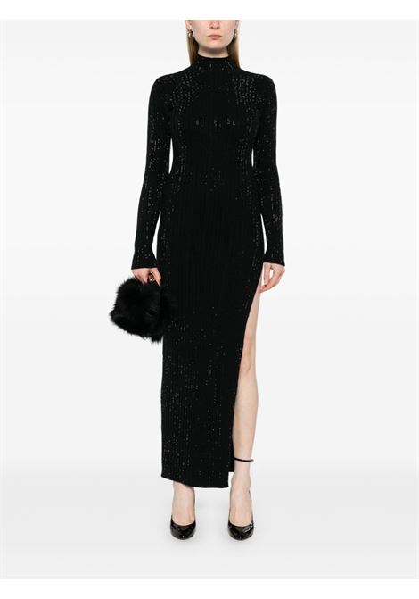 Abito lungo con strass in nero David koma - donna DAVID KOMA | AW24DKKN03DBLK